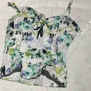 ally green and blue floral corset top in size medium